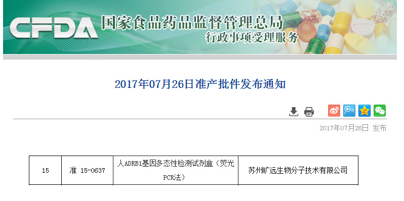 喜讯！苏州利来平台生物ADRB1项目喜获Ⅲ类医疗器械注册证!